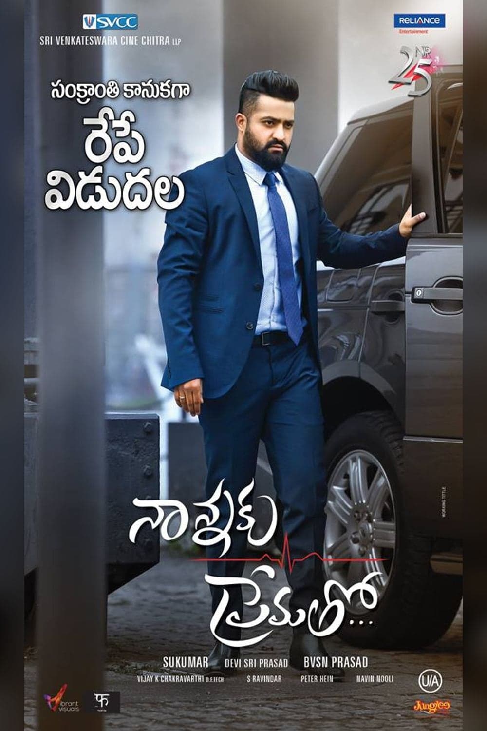 Nannaku Prematho theatrical poster featuring N. T. Rama Rao Jr.